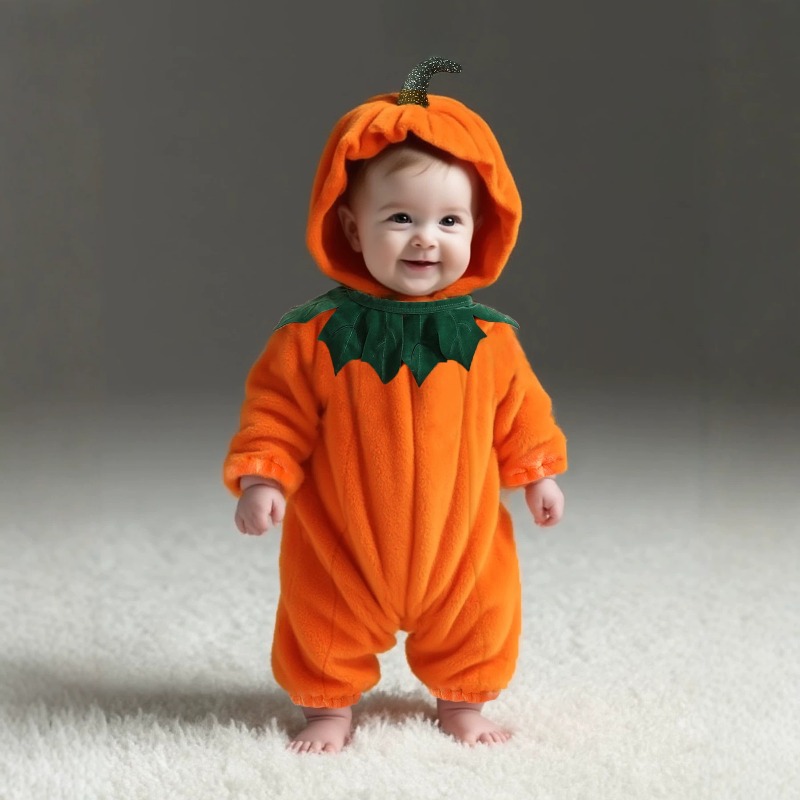 Cotton Baby Onesies Zipper - Romper Bayi Baru Lahir Motif Labu,
