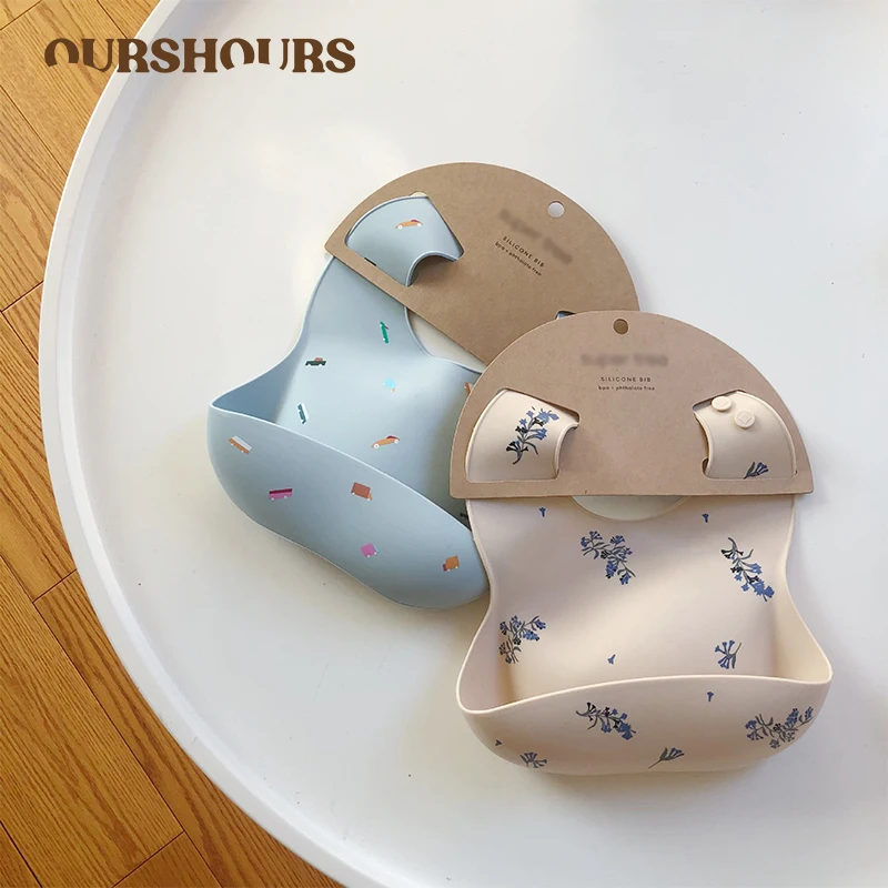 Waterproof Baby Bibs Silicone - Celemek bayi, celemek gaya Ins, tahan