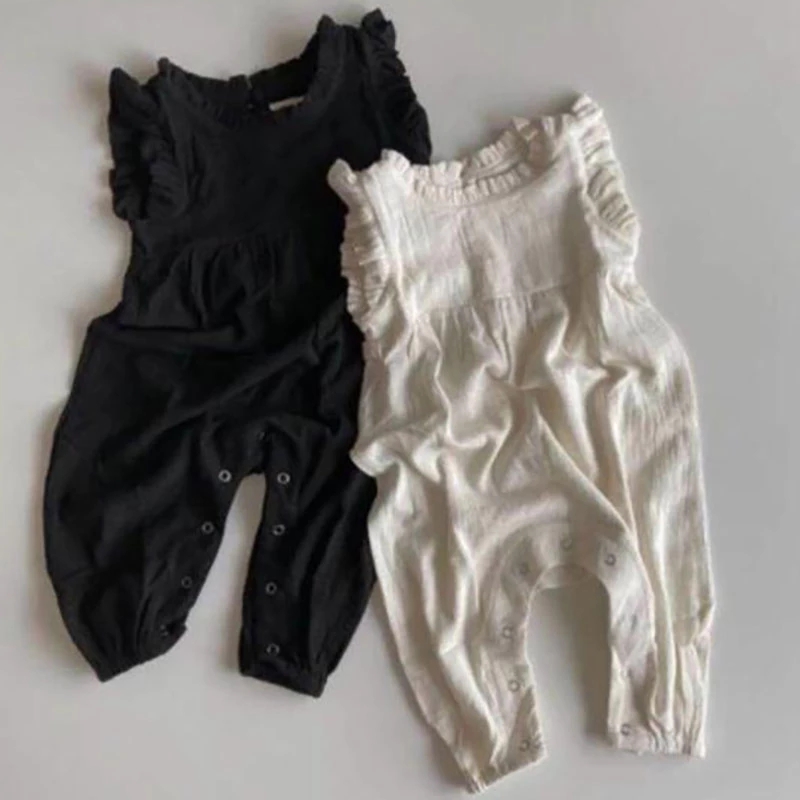 Baby Summer Linen Sleeveless Jumpsuit - Pakaian Bayi Baru Musim Panas 2026,