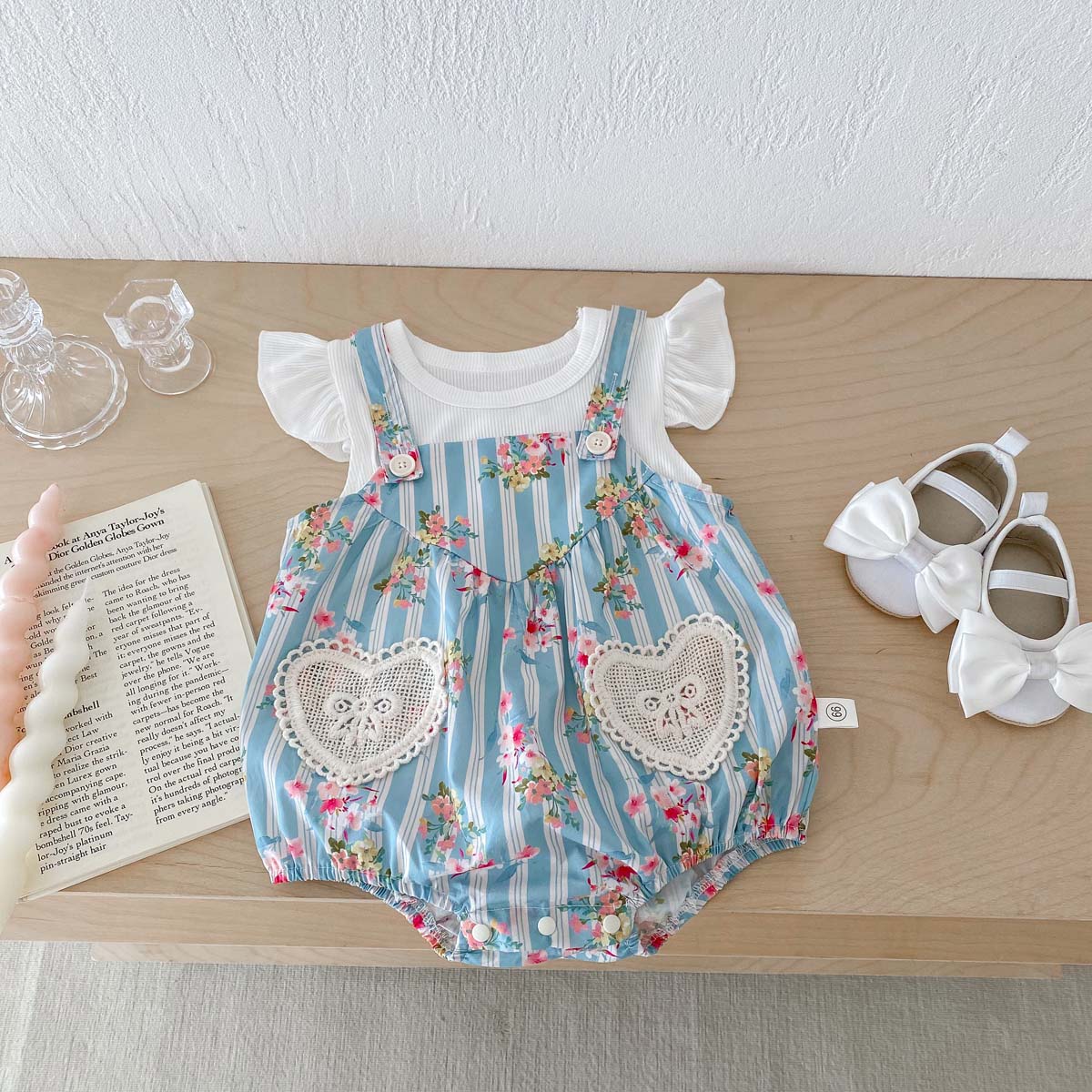 Newborn Baby Girl Romper Floral - 2 potong pakaian bayi perempuan baru