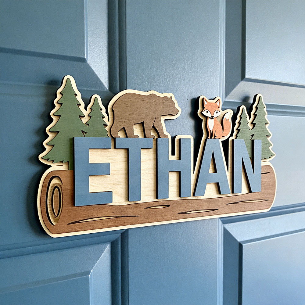 Papan Nama Kayu Hewan Hutan Pe - Nursery ulasan dan harga