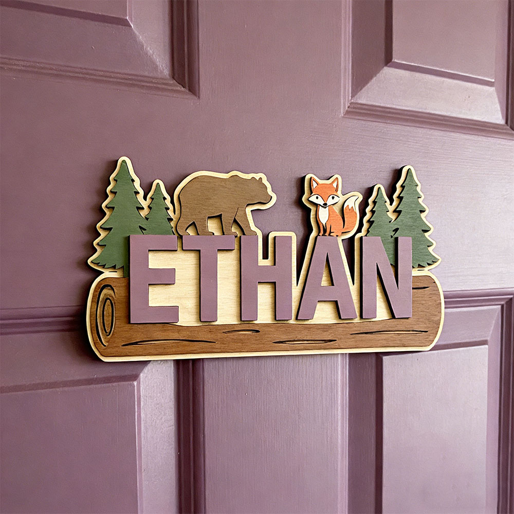 Papan Nama Kayu Hewan Hutan Pe - Nursery ulasan dan harga