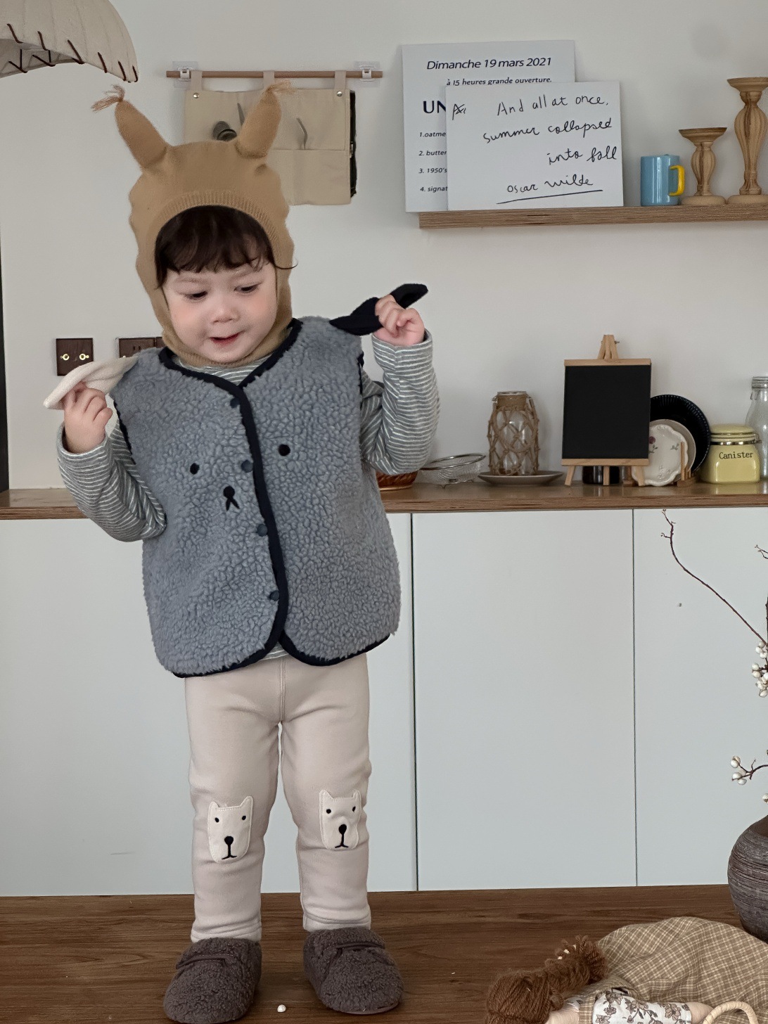 Rompi Bulu Tanpa Lengan Bayi M - Toddler Boy Winter Fleece Jacket ulasan dan harga