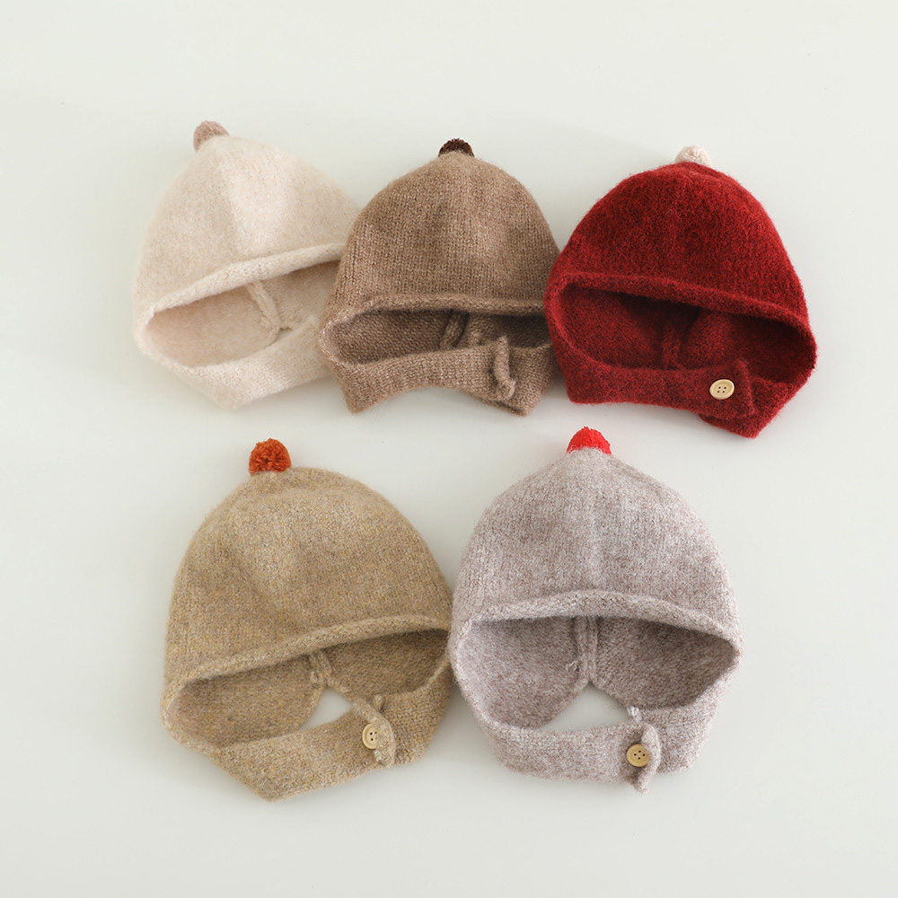 Topi Bayi Rajut Musim Dingin d - Infant Beanie Hat With Ears ulasan dan harga