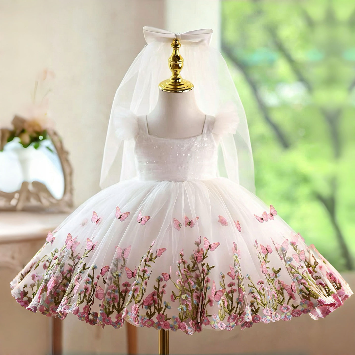 Gaun Anak Perempuan Jill Wish  - Toddler Girl Tulle Party Dress ulasan dan harga