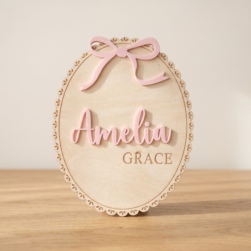 1Pc Plakat Nama Bayi Kayu deng - Nursery ulasan dan harga