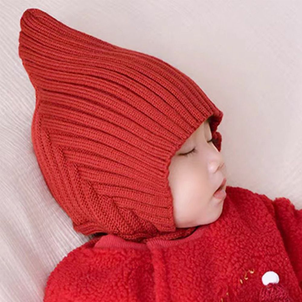 Topi Bayi Warna Solid Lucu Top - Infant Beanie Hat With Ears ulasan dan harga