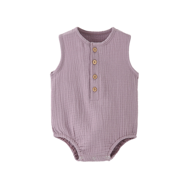 Baju bayi baru lahir musim pan - Baby Summer Linen Sleeveless Jumpsuit ulasan dan harga