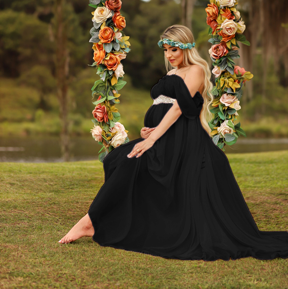 Gaun Maxi Lengan Pendek Berend - Maternity Wear ulasan dan harga