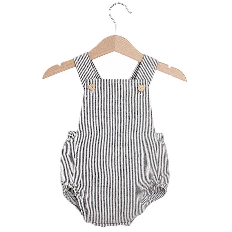 Baju monyet bayi baru lahir, 0 - Baby Summer Linen Sleeveless Jumpsuit ulasan dan harga